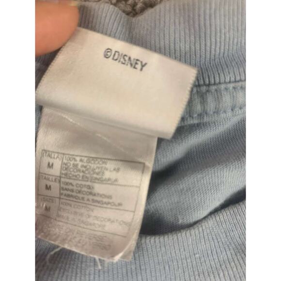 Vintage 90s Disney Store T Shirt Men M Blue Mickey Mouse Graphic Pocket Crewneck - Picture 5 of 10